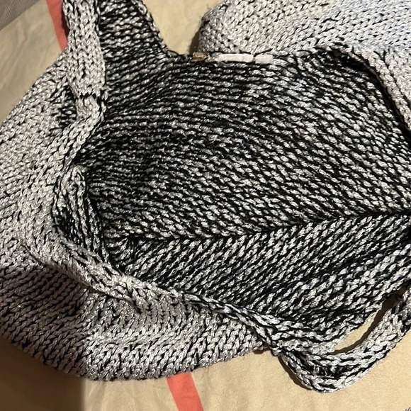 H&M Metallic sweater spaghetti straps mini dress  Sz S - Picture 5 of 13